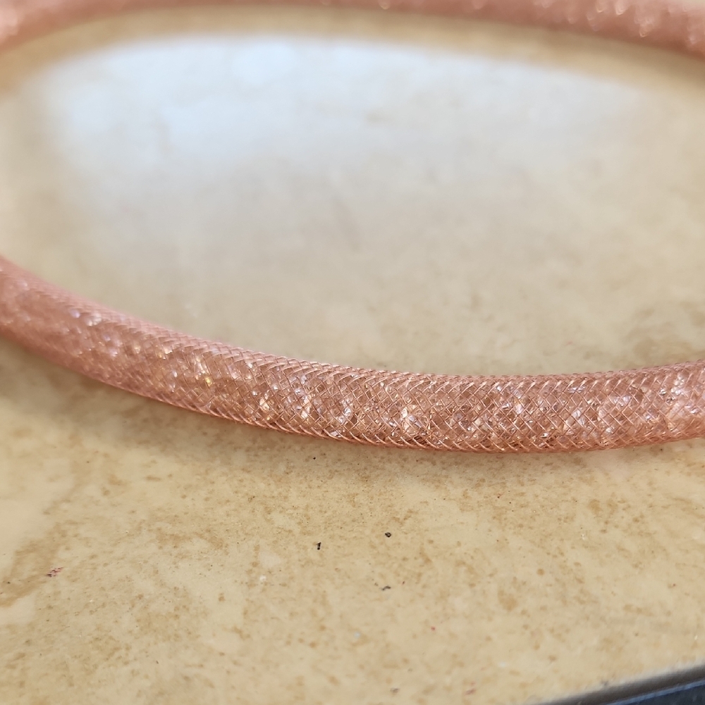 Swarovski Stardust Pink Double Wrap Crystal Mesh Bracelet - Picture 5 of 9